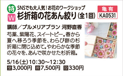 杉折箱の花あん絞り