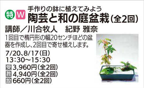 陶芸と和の庭盆栽(全2回)