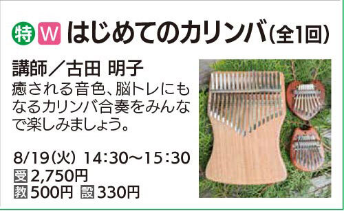 はじめてのカリンバ（全1回）
