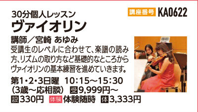 ヴァイオリン30分個人レッスン