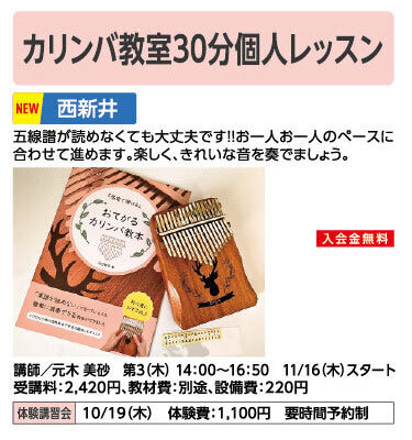 カリンバ教室30分個人レッスン