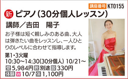 ピアノ（30分個人レッスン）