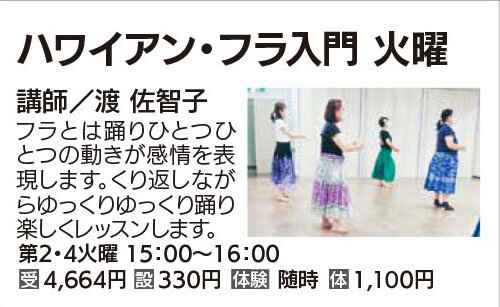 ハワイアン・フラ入門 ～初級　(火)