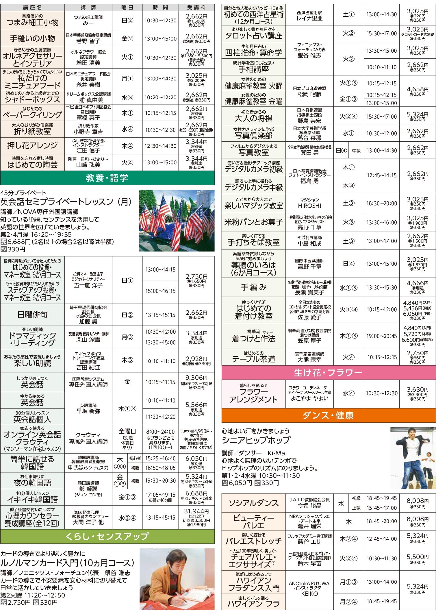 セブンカルチャークラブ久喜WEBチラシ