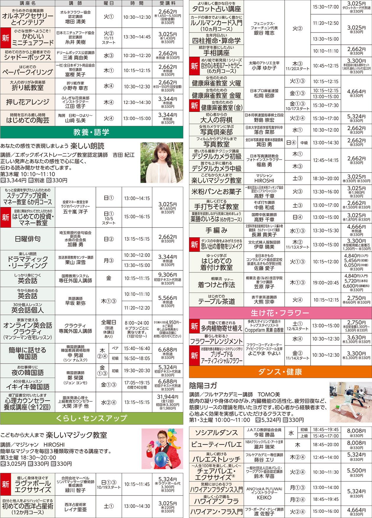 セブンカルチャークラブ久喜WEBチラシ