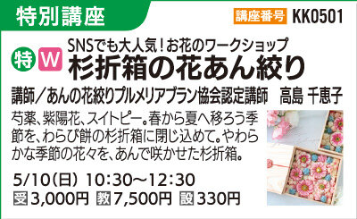 杉折箱の花あん絞り