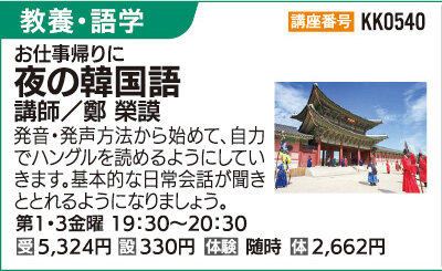 夜の韓国語(金)