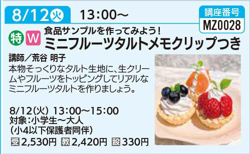 ミニフルーツタルトメモクリップつき