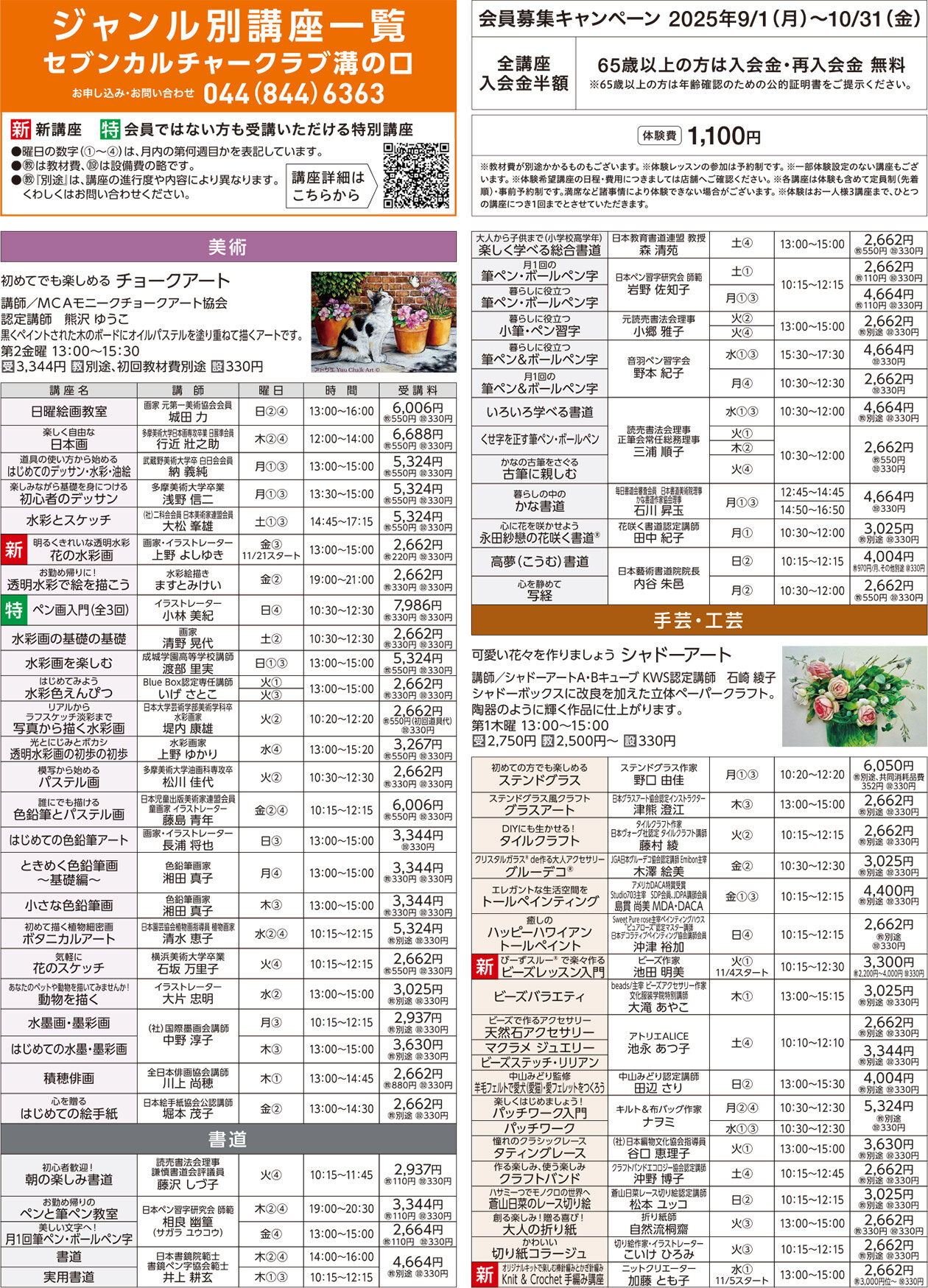 セブンカルチャークラブ溝の口WEBチラシ