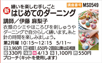 はじめてのダーニング