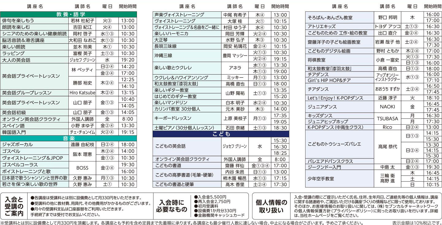セブンカルチャークラブ西新井