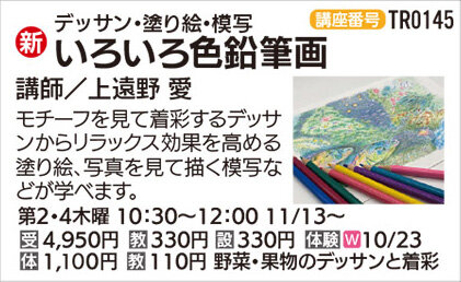 いろいろ色鉛筆画　10/23(木)体験会