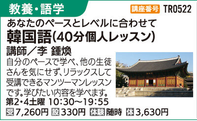韓国語(40分個人レッスン)