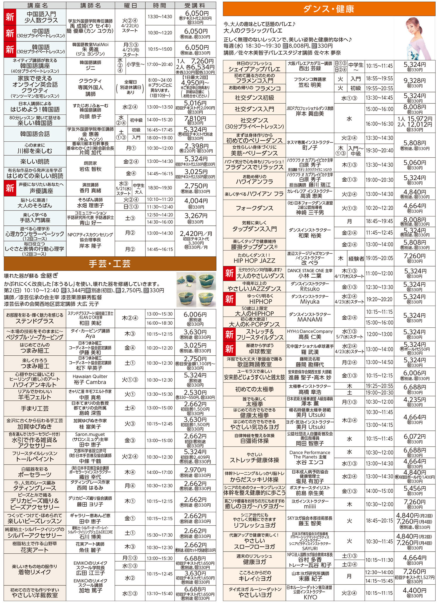 セブンカルチャークラブ八尾WEBチラシ