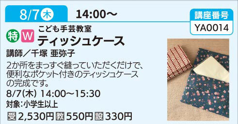 ティッシュケース（全1回）