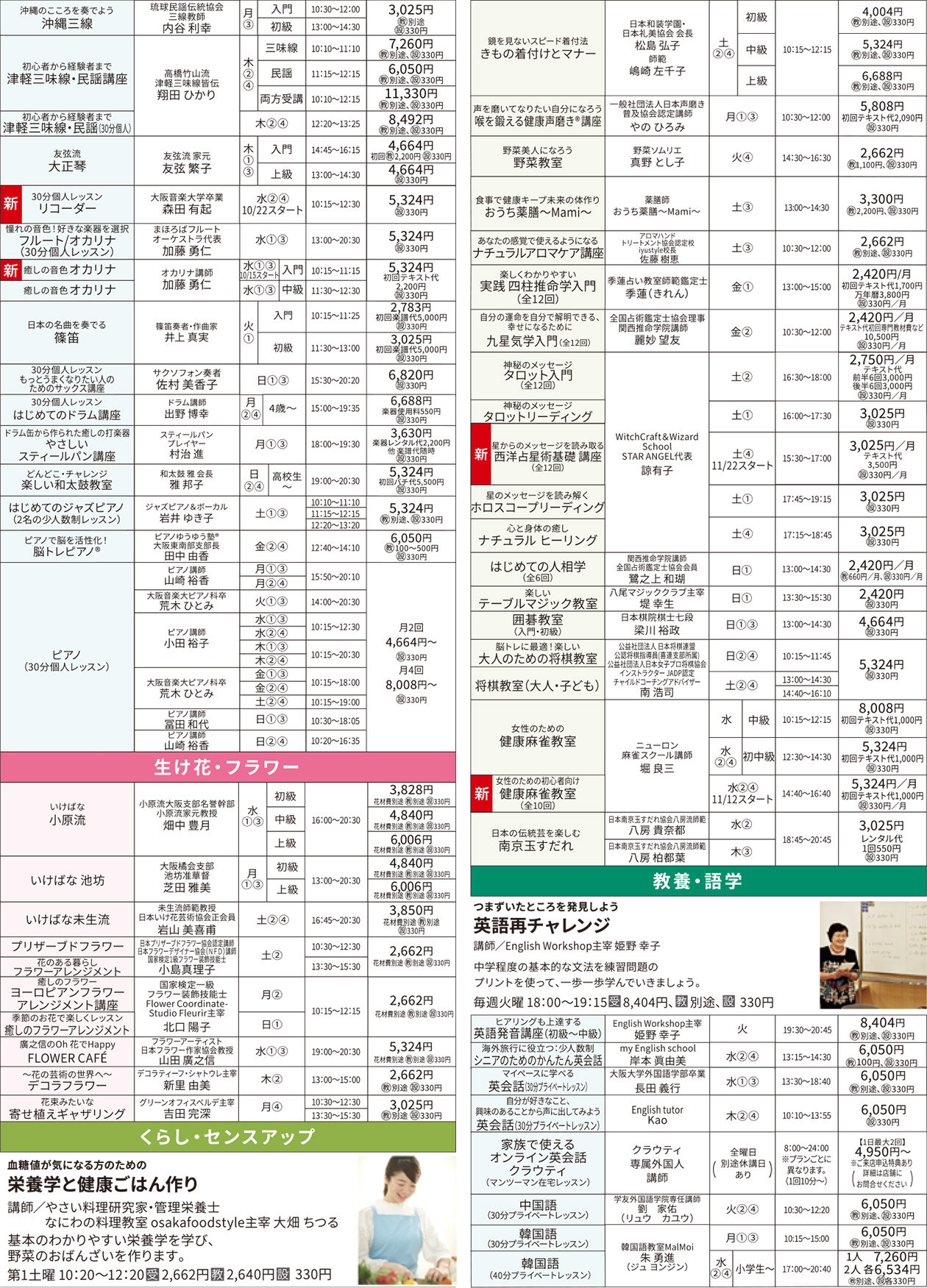 セブンカルチャークラブ八尾WEBチラシ