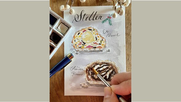 パンスケッチ シュトレンを描く クリスマス特別講座