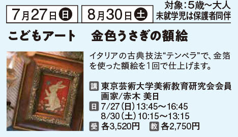 夏休みこどもアート金色うさぎの額絵