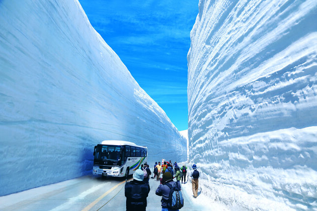 6つの乗り物で巡る立山黒部アルペンルート通り抜けと絶景雪の大谷ウォークと絶景上高地散策２日間